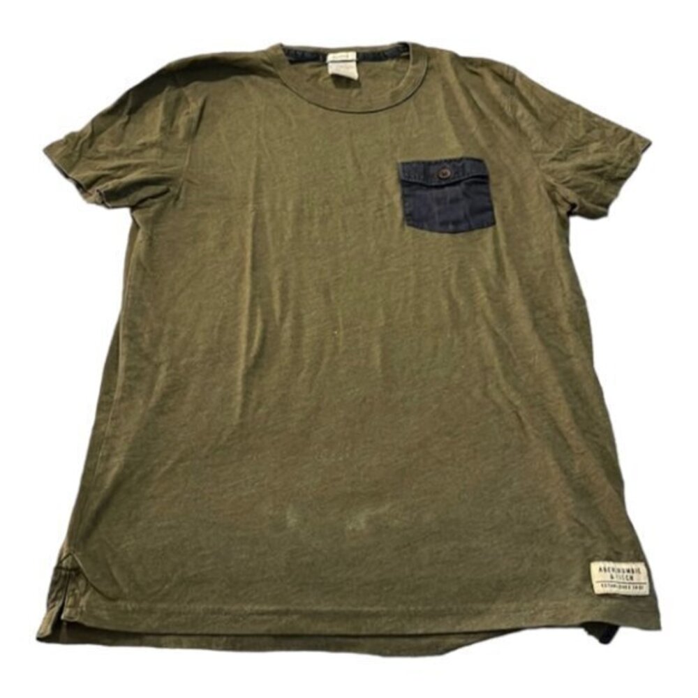 Abercrombie & Fitch A&F Green Pocket Muscle Shirt Size Small GUC #5758